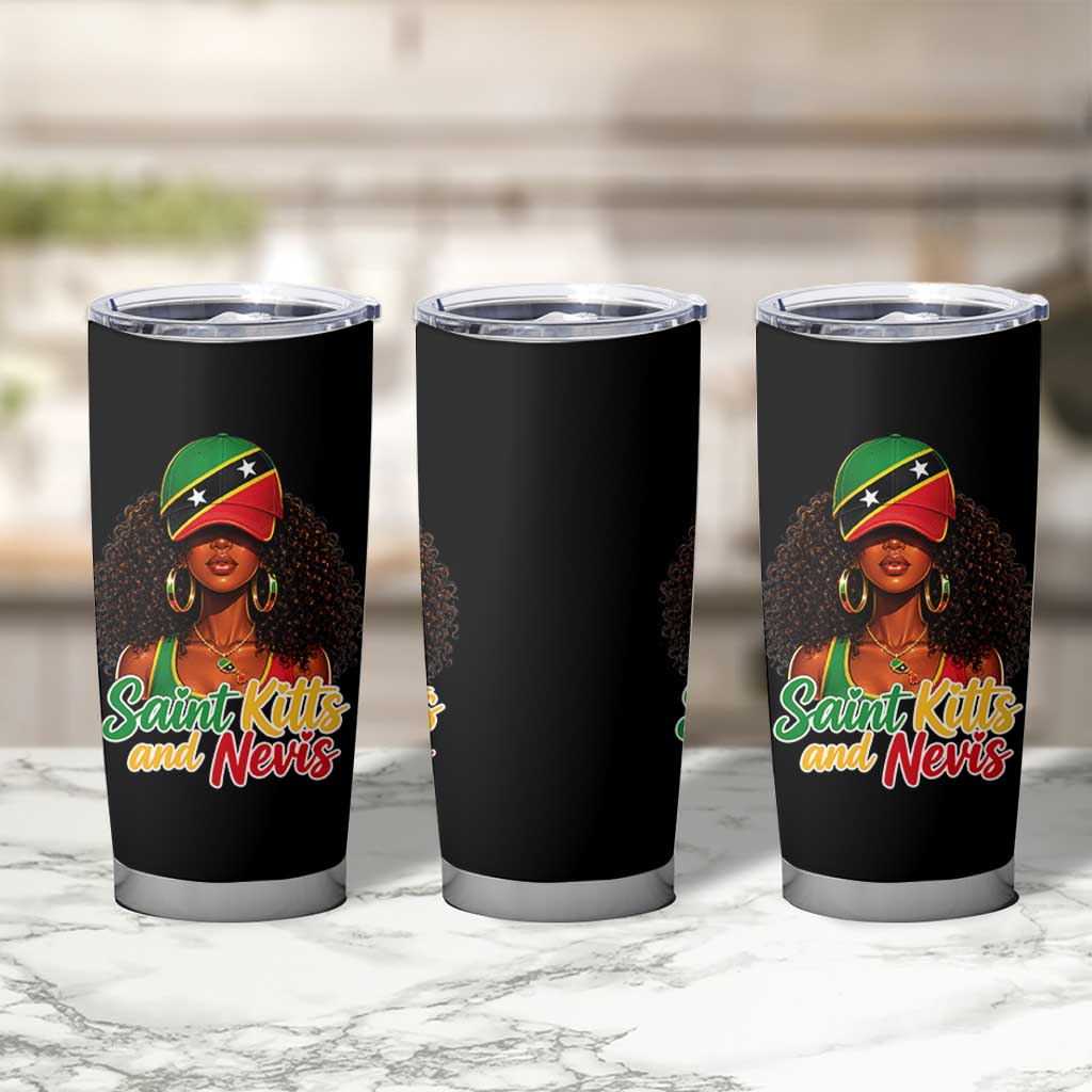 Saint Kitts and Nevis Princess Tumbler Cup Melanin Afro Girl Heritage Gift for Black Girls