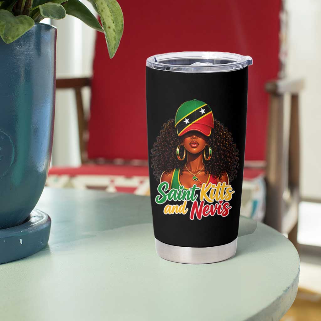 Saint Kitts and Nevis Princess Tumbler Cup Melanin Afro Girl Heritage Gift for Black Girls