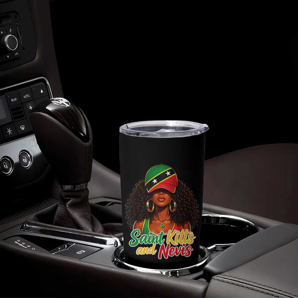 Saint Kitts and Nevis Princess Tumbler Cup Melanin Afro Girl Heritage Gift for Black Girls