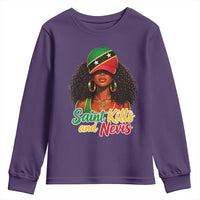 Saint Kitts and Nevis Princess Youth Sweatshirt Melanin Afro Girl Heritage Gift for Black Girls