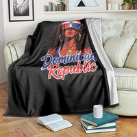 Dominican Republic Princess Throw Blanket Melanin Afro Girl Heritage Gift for Black Girls