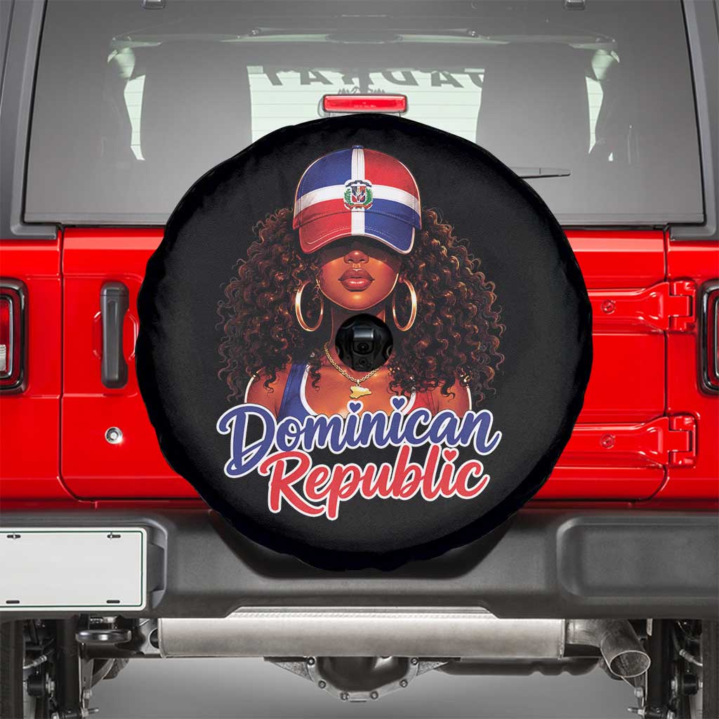 Dominican Republic Princess Spare Tire Cover Melanin Afro Girl Heritage Gift for Black Girls