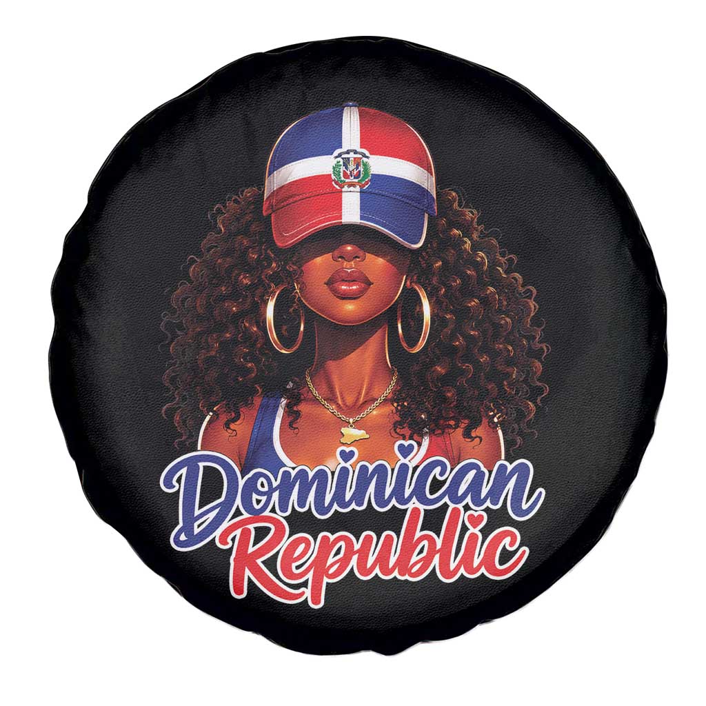Dominican Republic Princess Spare Tire Cover Melanin Afro Girl Heritage Gift for Black Girls