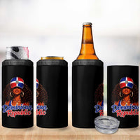 Dominican Republic Princess 4 in 1 Can Cooler Tumbler Melanin Afro Girl Heritage Gift for Black Girls