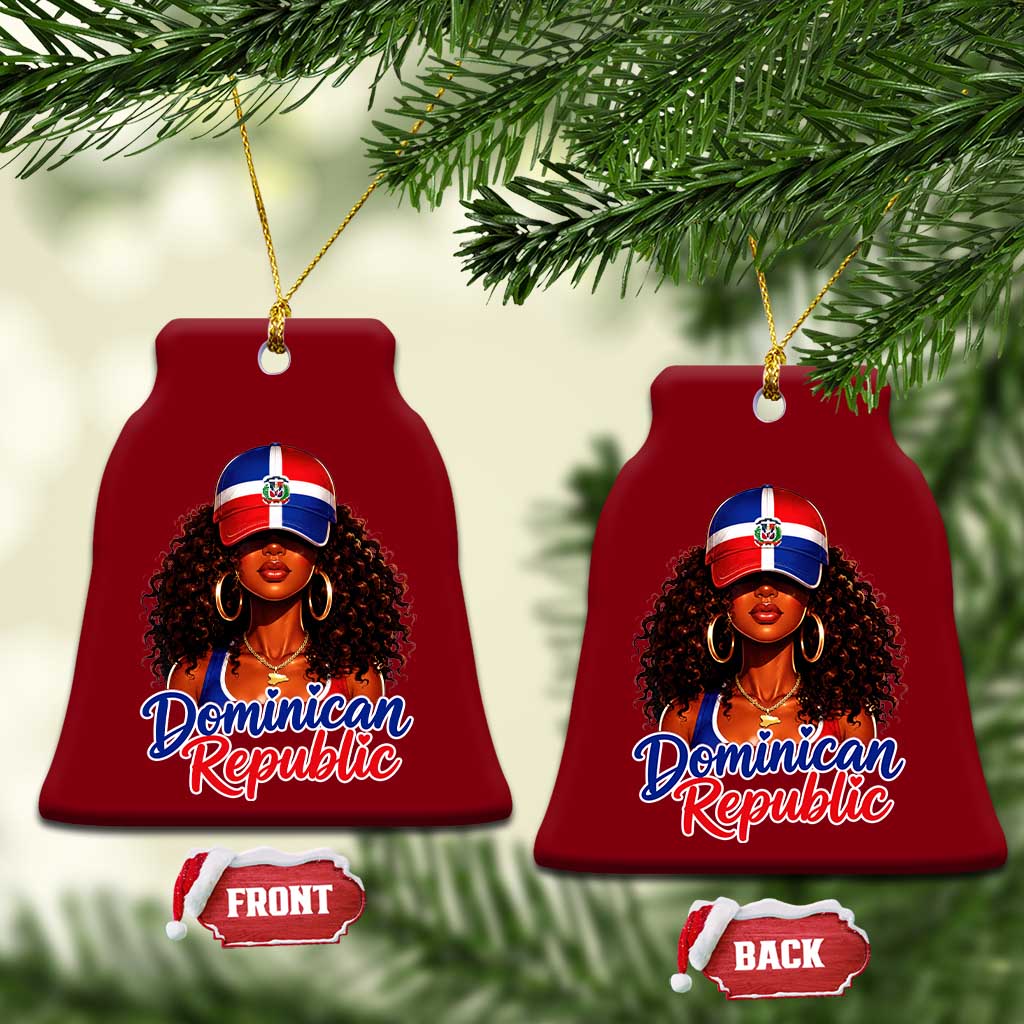 Dominican Republic Princess Ceramic Ornament Melanin Afro Girl Heritage Gift for Black Girls
