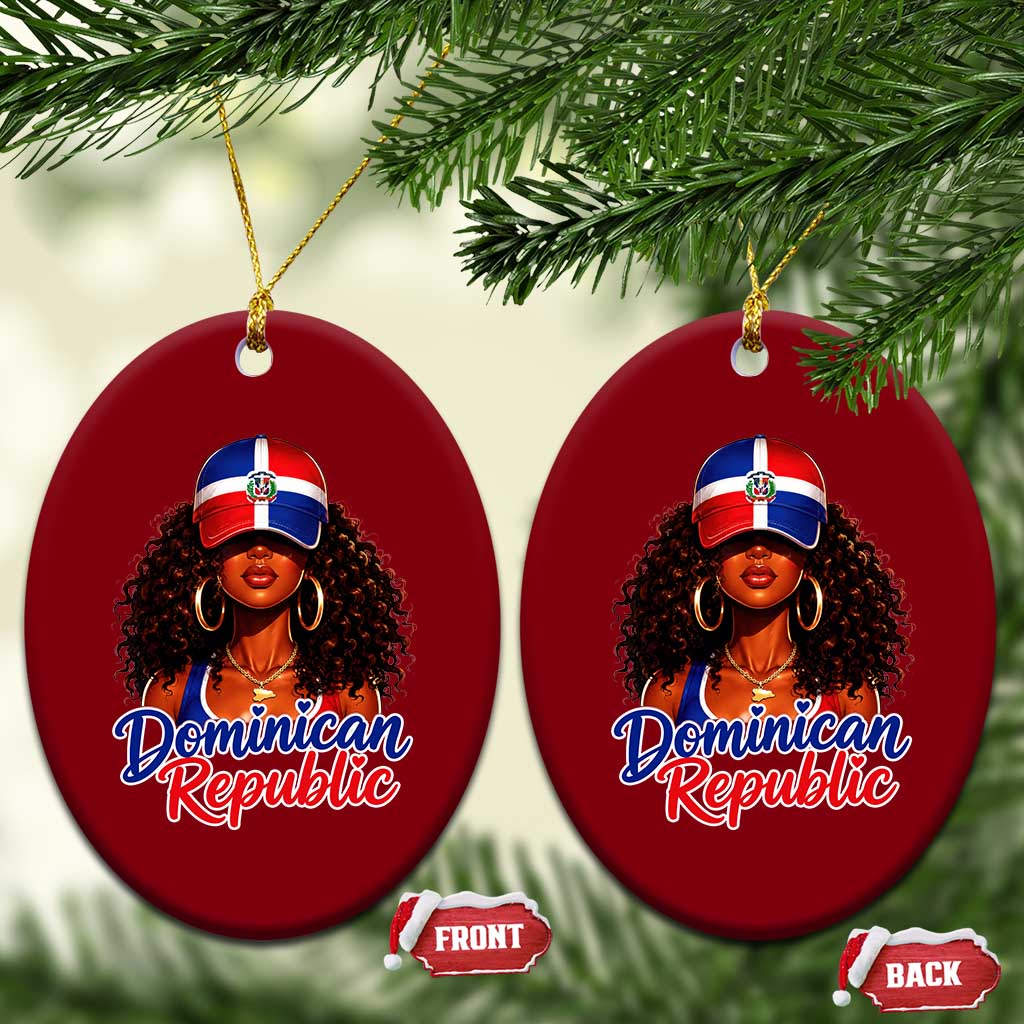 Dominican Republic Princess Ceramic Ornament Melanin Afro Girl Heritage Gift for Black Girls