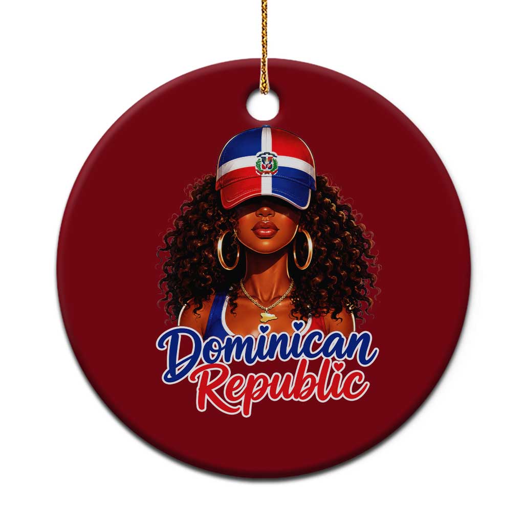 Dominican Republic Princess Ceramic Ornament Melanin Afro Girl Heritage Gift for Black Girls