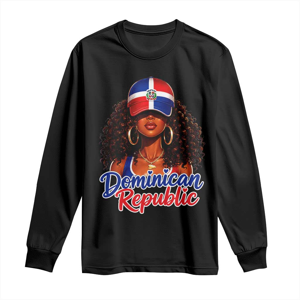 Dominican Republic Princess Long Sleeve Shirt Melanin Afro Girl Heritage Gift for Black Girls