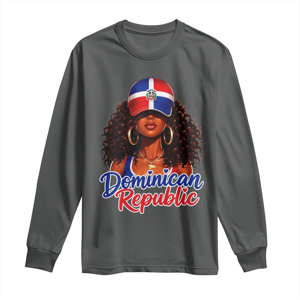Dominican Republic Princess Long Sleeve Shirt Melanin Afro Girl Heritage Gift for Black Girls