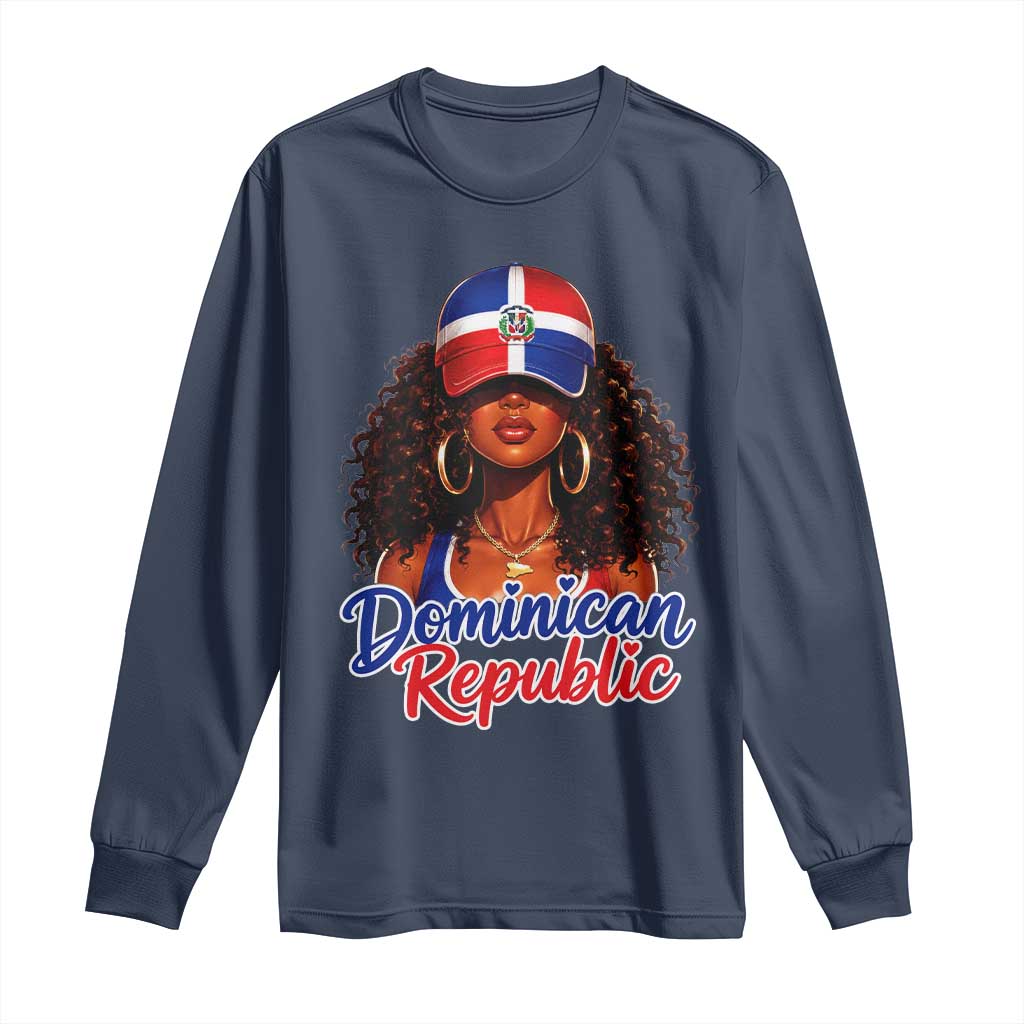Dominican Republic Princess Long Sleeve Shirt Melanin Afro Girl Heritage Gift for Black Girls