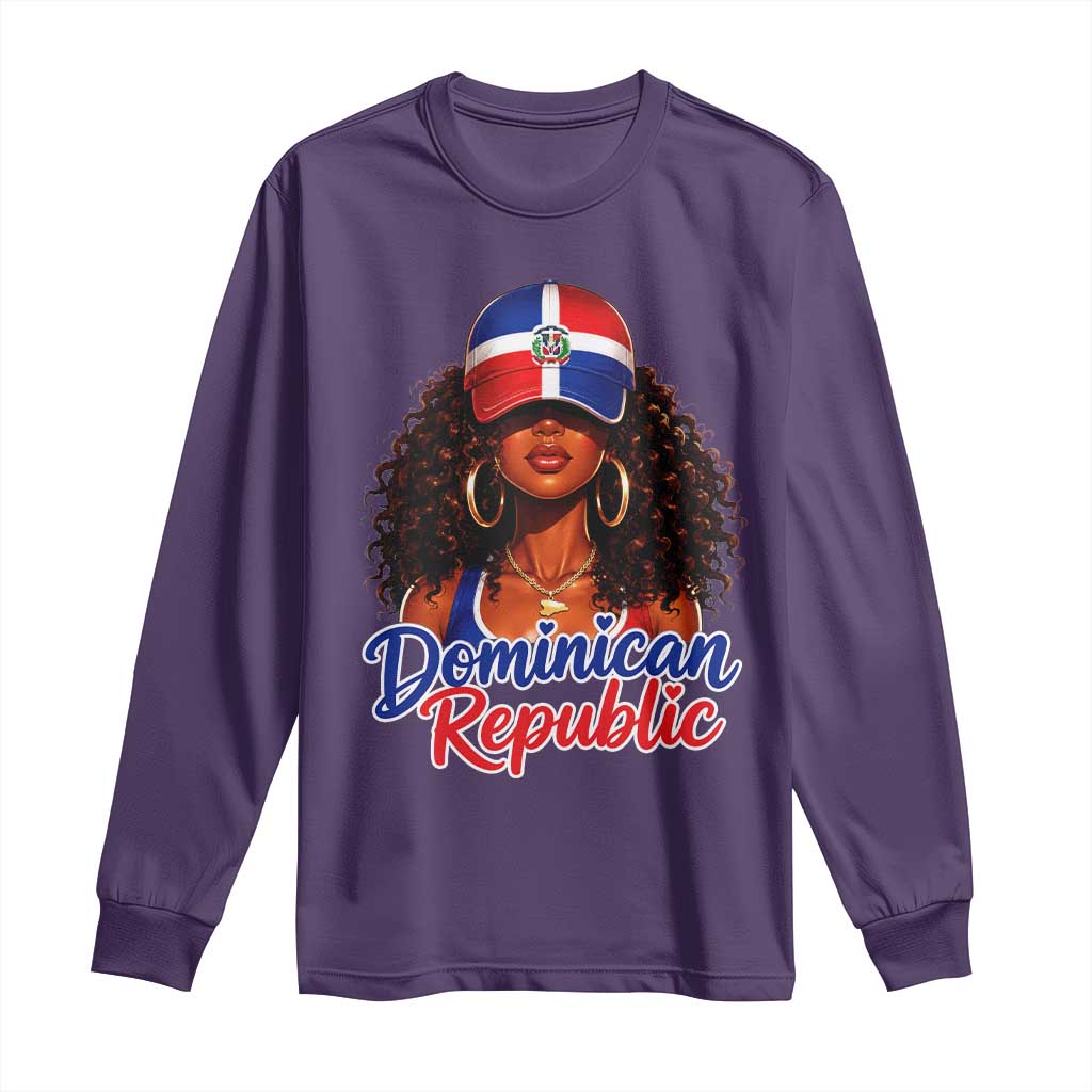 Dominican Republic Princess Long Sleeve Shirt Melanin Afro Girl Heritage Gift for Black Girls
