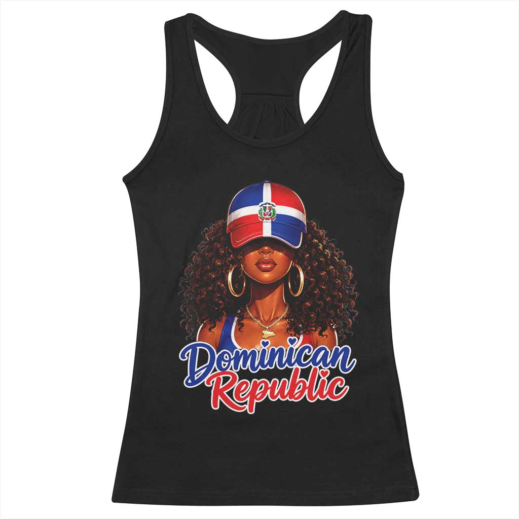 Dominican Republic Princess Racerback Tank Top Melanin Afro Girl Heritage Gift for Black Girls
