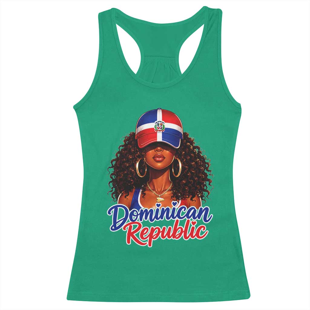 Dominican Republic Princess Racerback Tank Top Melanin Afro Girl Heritage Gift for Black Girls