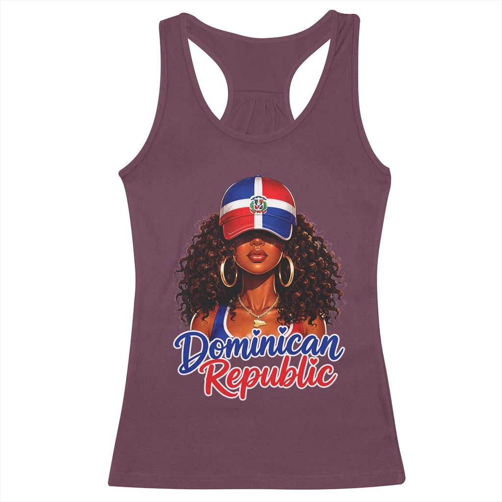 Dominican Republic Princess Racerback Tank Top Melanin Afro Girl Heritage Gift for Black Girls