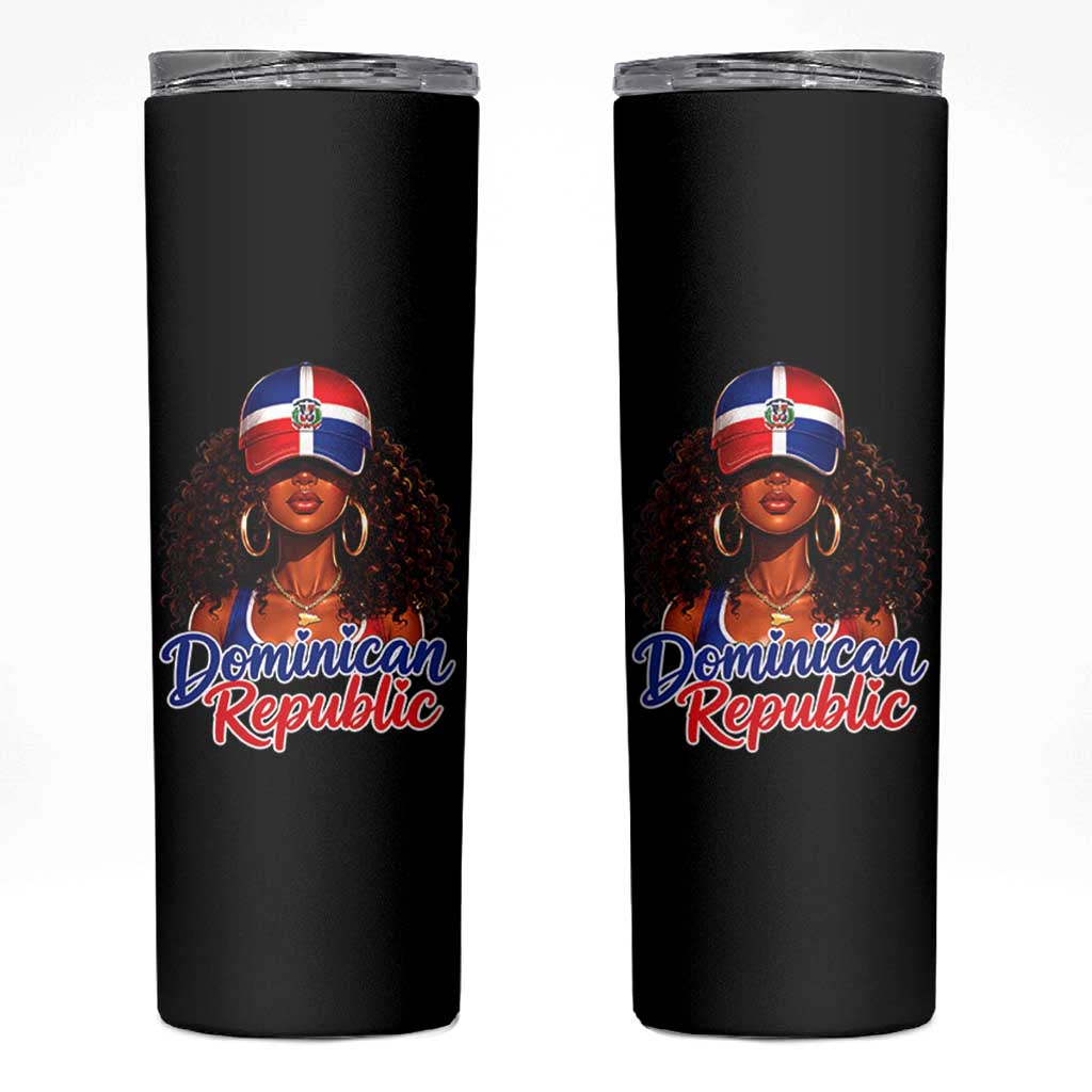 Dominican Republic Princess Skinny Tumbler Melanin Afro Girl Heritage Gift for Black Girls