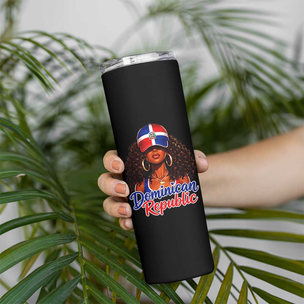 Dominican Republic Princess Skinny Tumbler Melanin Afro Girl Heritage Gift for Black Girls