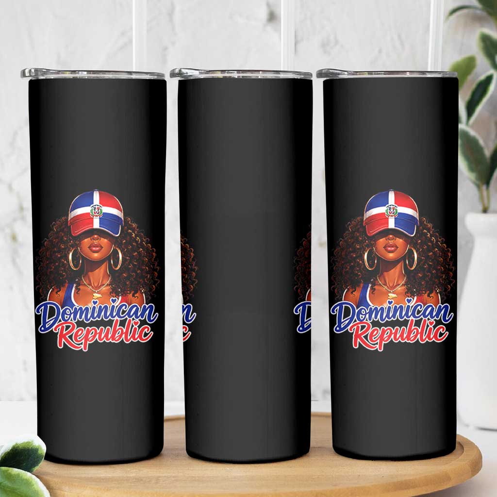 Dominican Republic Princess Skinny Tumbler Melanin Afro Girl Heritage Gift for Black Girls