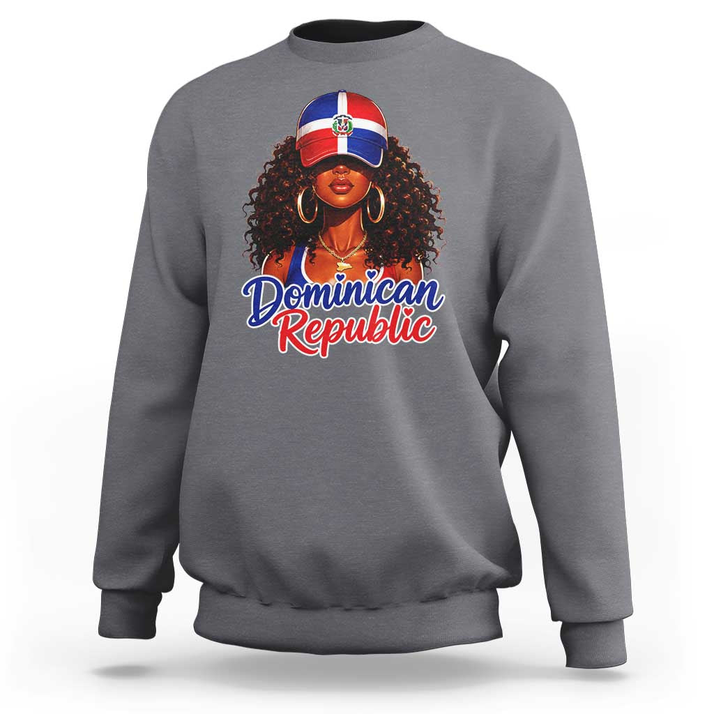 Dominican Republic Princess Sweatshirt Melanin Afro Girl Heritage Gift for Black Girls