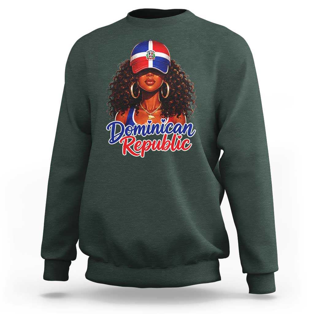 Dominican Republic Princess Sweatshirt Melanin Afro Girl Heritage Gift for Black Girls