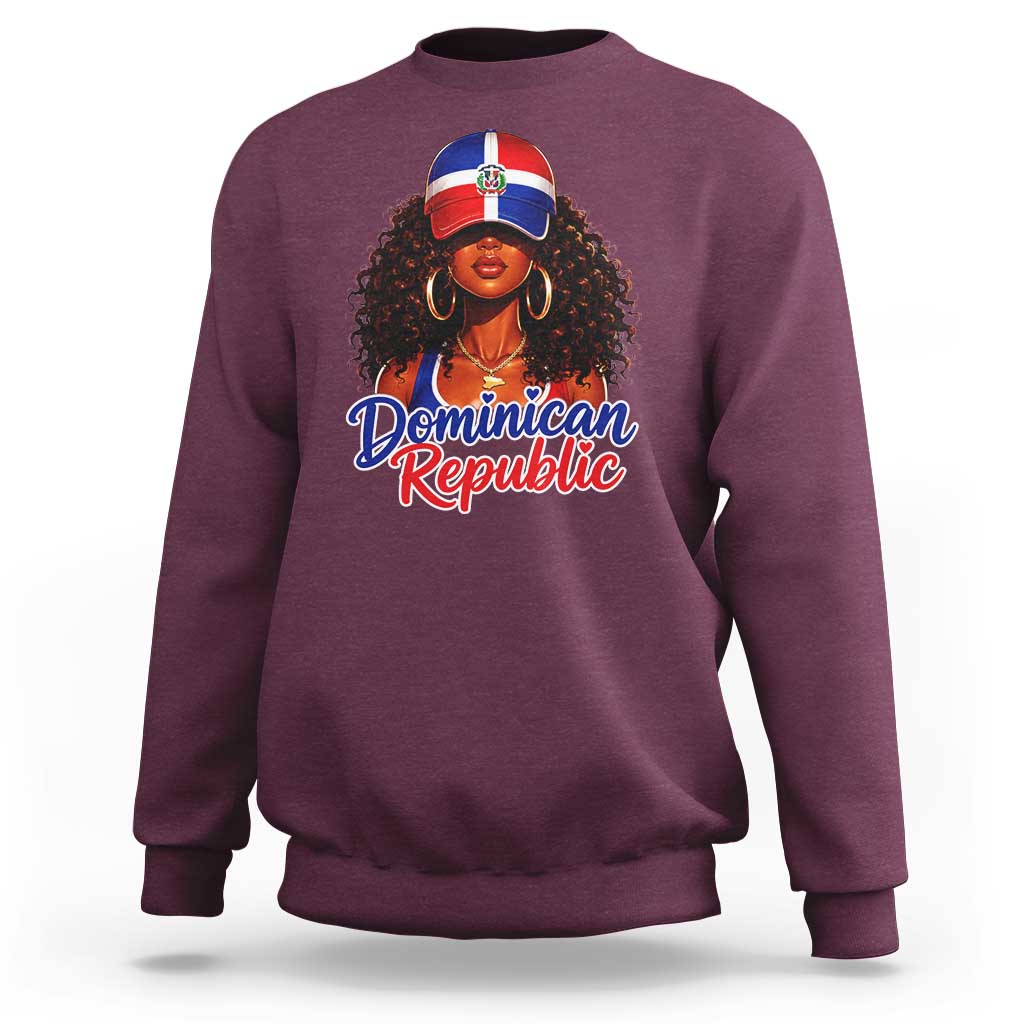 Dominican Republic Princess Sweatshirt Melanin Afro Girl Heritage Gift for Black Girls