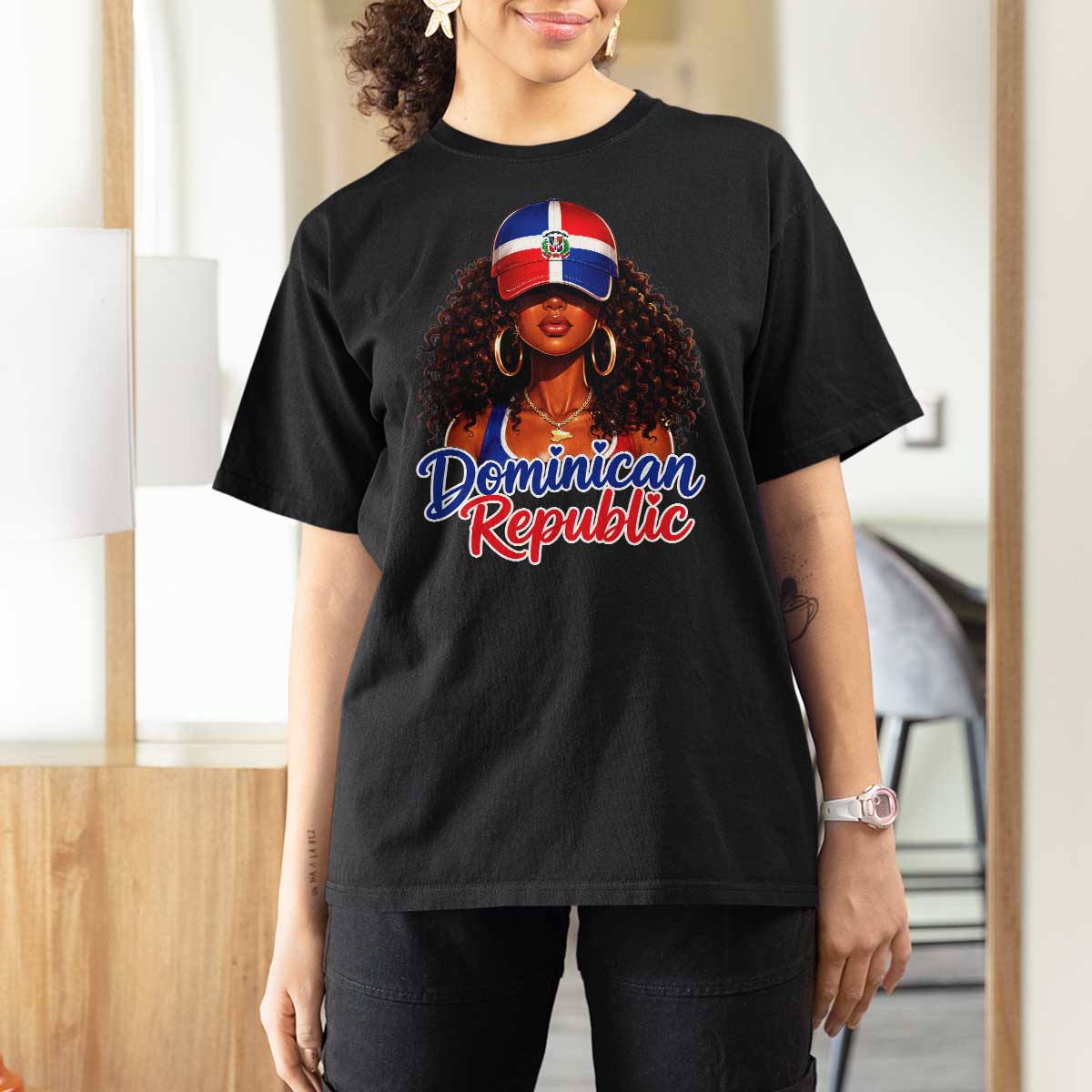 Dominican Republic Princess T Shirt For Women Melanin Afro Girl Heritage Gift for Black Girls