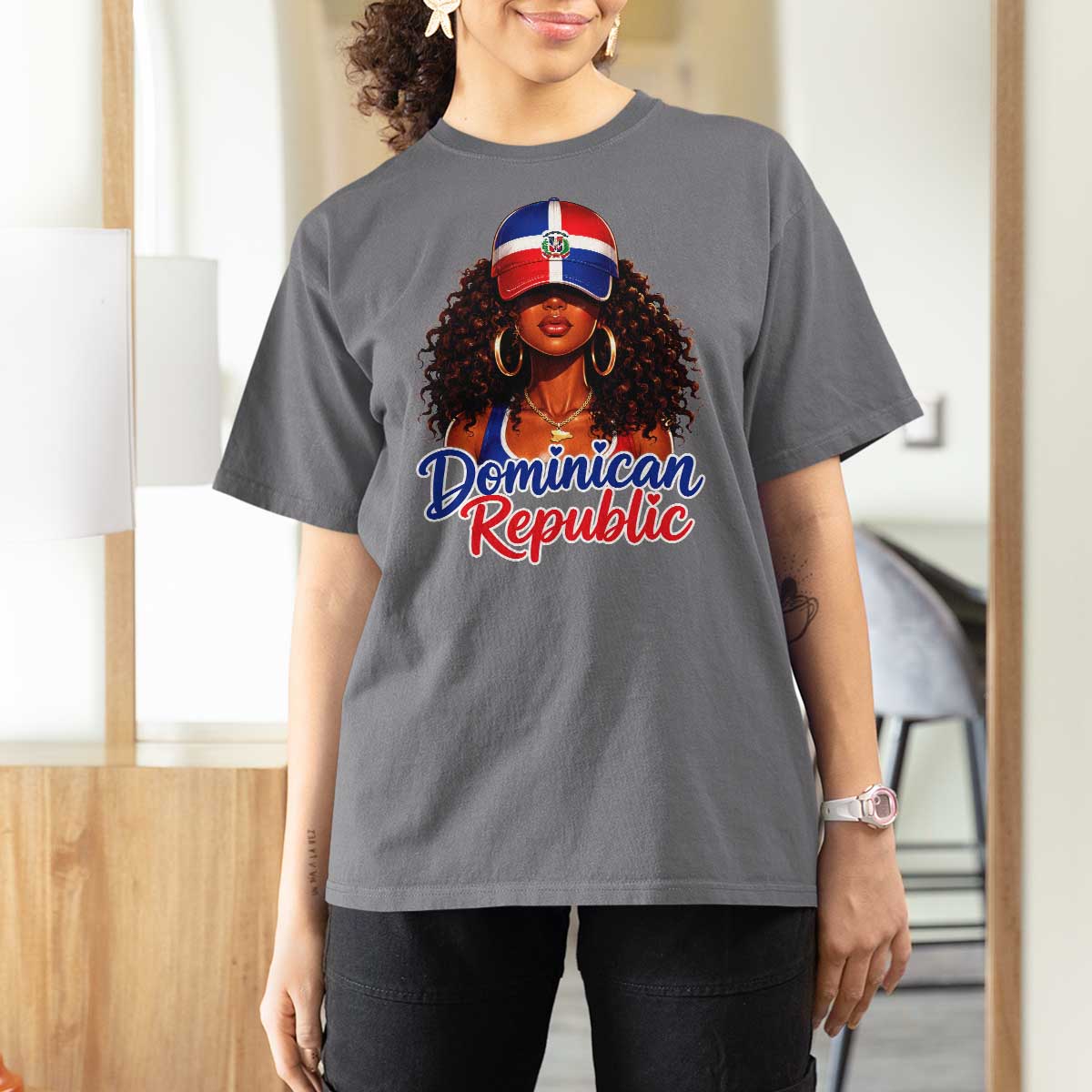 Dominican Republic Princess T Shirt For Women Melanin Afro Girl Heritage Gift for Black Girls
