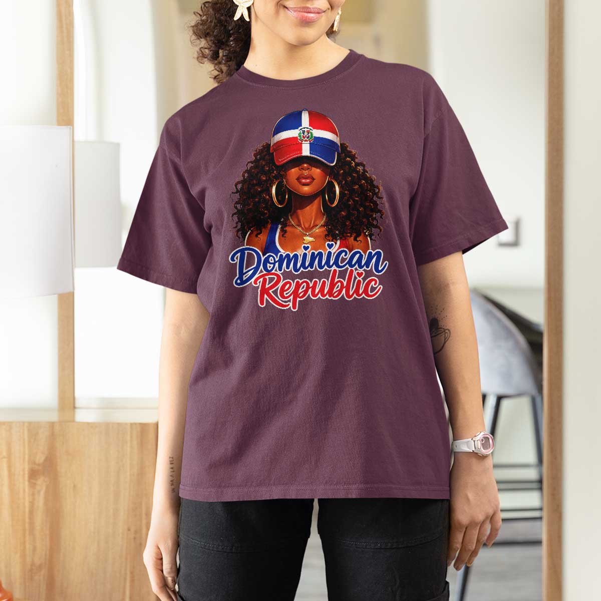 Dominican Republic Princess T Shirt For Women Melanin Afro Girl Heritage Gift for Black Girls