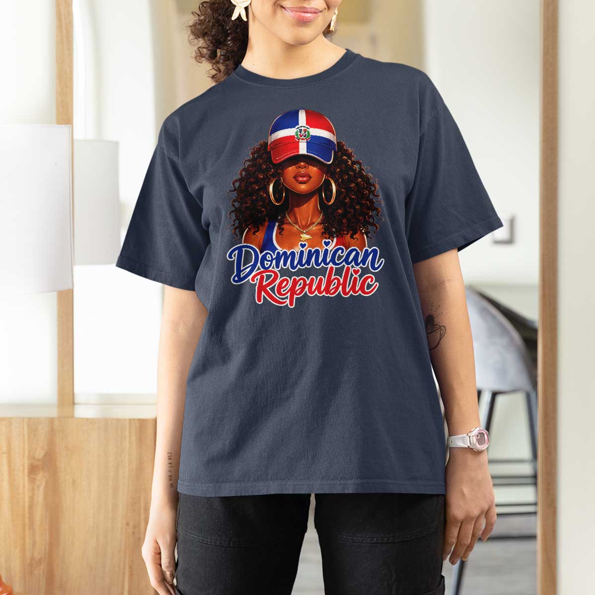 Dominican Republic Princess T Shirt For Women Melanin Afro Girl Heritage Gift for Black Girls