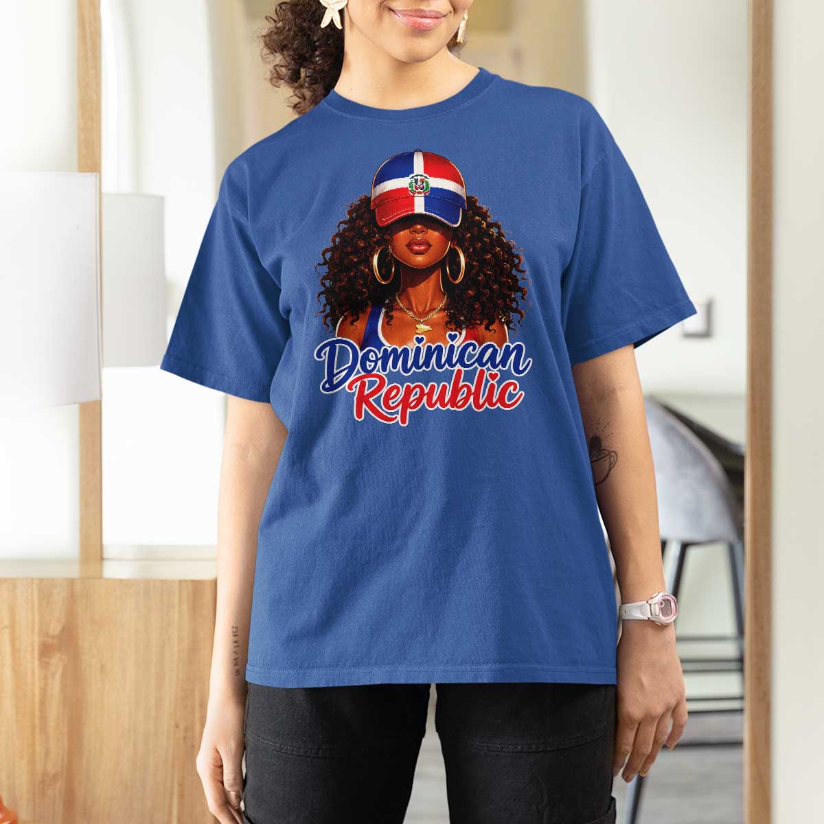 Dominican Republic Princess T Shirt For Women Melanin Afro Girl Heritage Gift for Black Girls