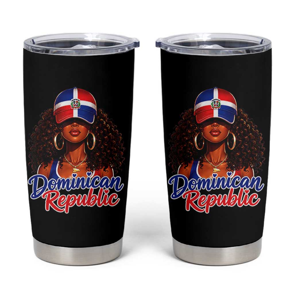 Dominican Republic Princess Tumbler Cup Melanin Afro Girl Heritage Gift for Black Girls