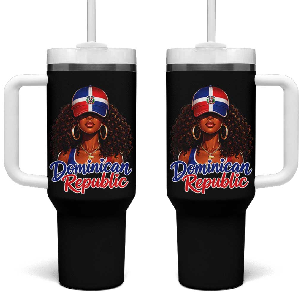 Dominican Republic Princess Tumbler With Handle Melanin Afro Girl Heritage Gift for Black Girls