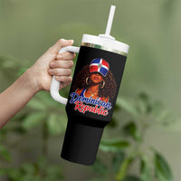Dominican Republic Princess Tumbler With Handle Melanin Afro Girl Heritage Gift for Black Girls
