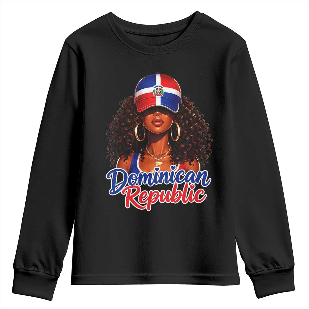 Dominican Republic Princess Youth Sweatshirt Melanin Afro Girl Heritage Gift for Black Girls