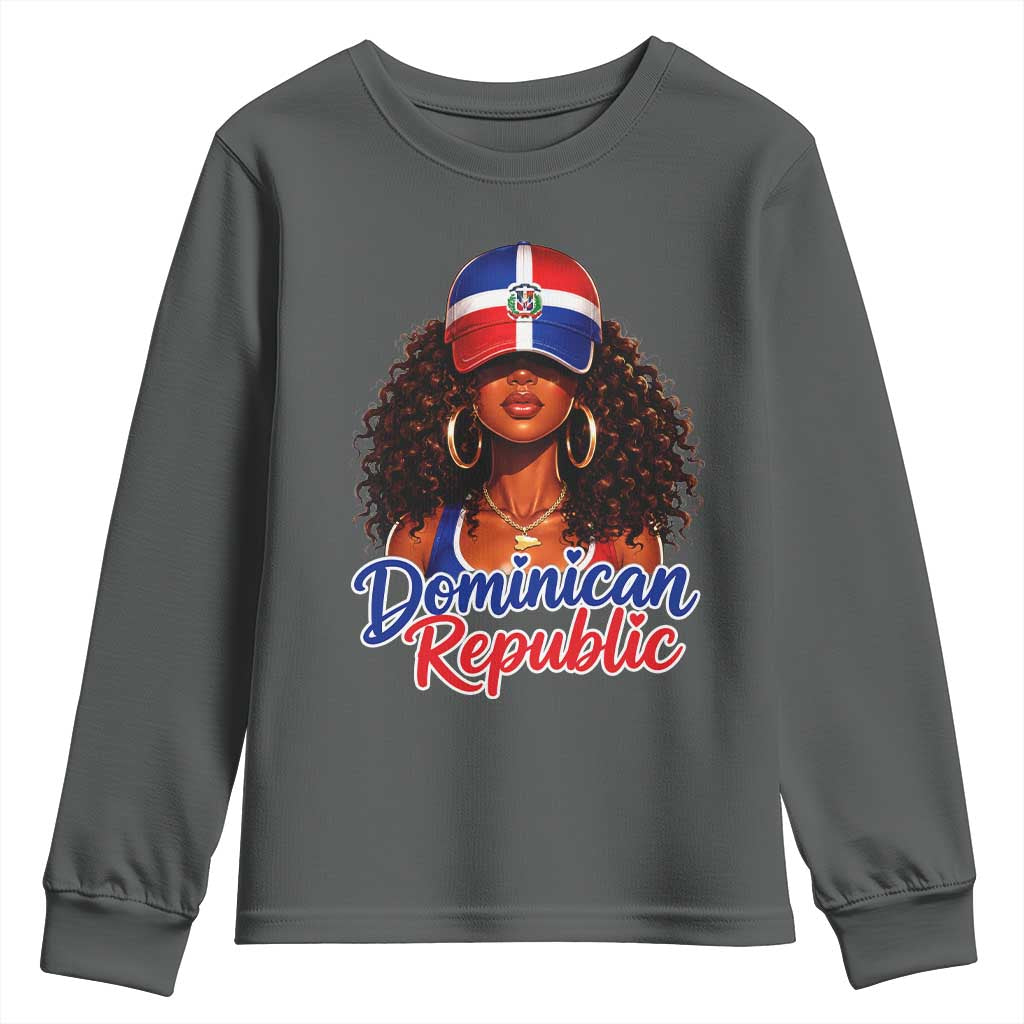 Dominican Republic Princess Youth Sweatshirt Melanin Afro Girl Heritage Gift for Black Girls