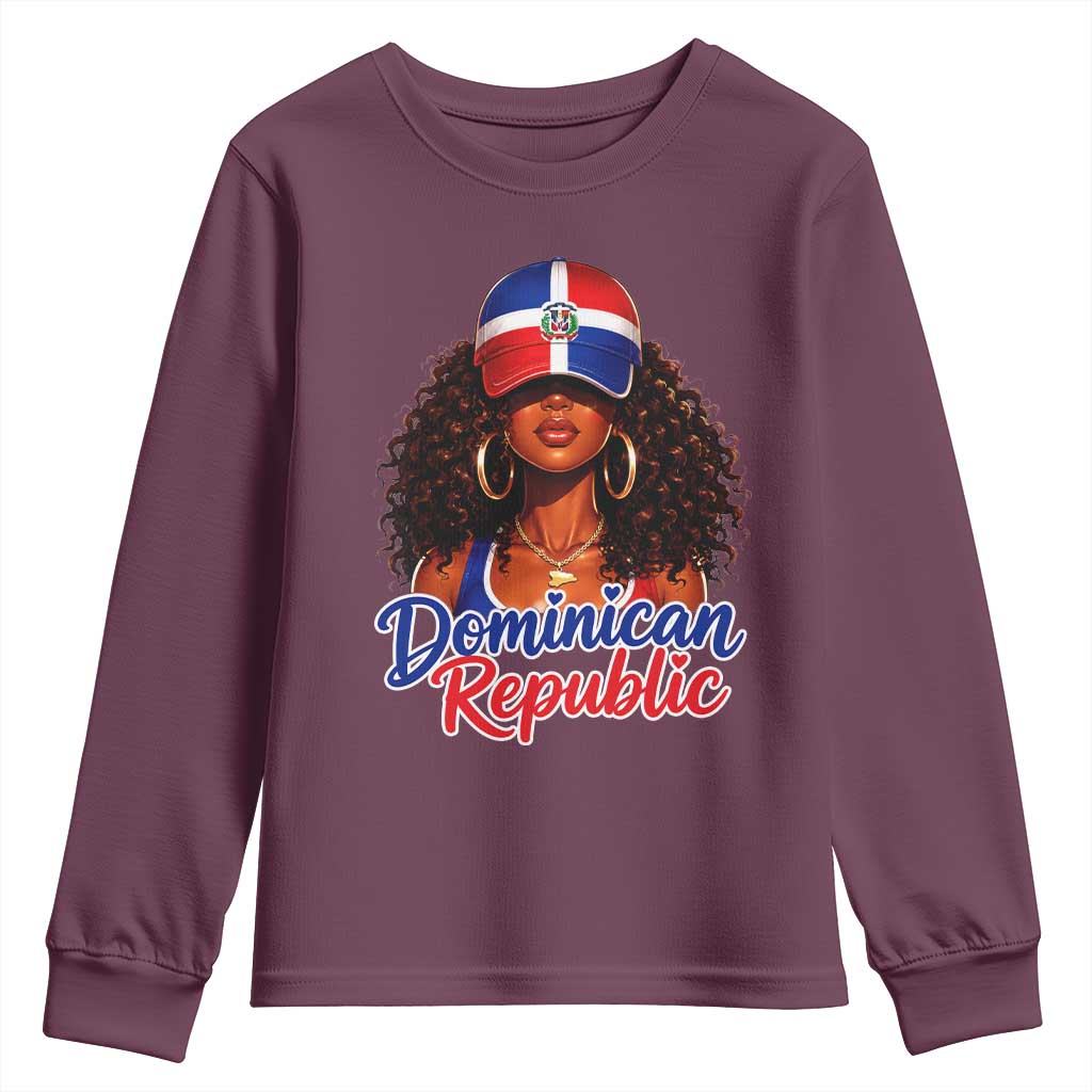 Dominican Republic Princess Youth Sweatshirt Melanin Afro Girl Heritage Gift for Black Girls