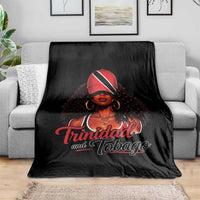 Trinidad and Tobago Afro Girl Throw Blanket Trini Black Queen Caribbean Pride Heritage Gift