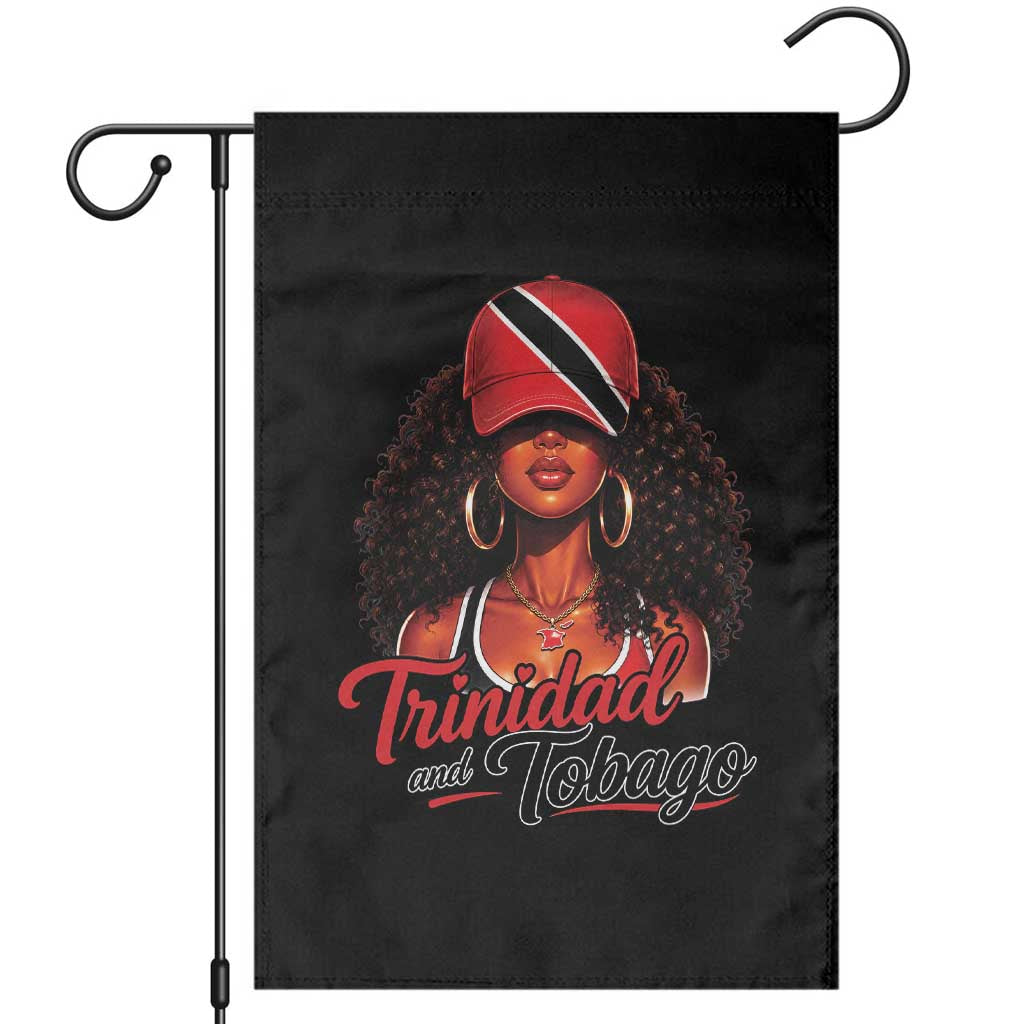 Trinidad and Tobago Afro Girl Garden Flag Trini Black Queen Caribbean Pride Heritage Gift
