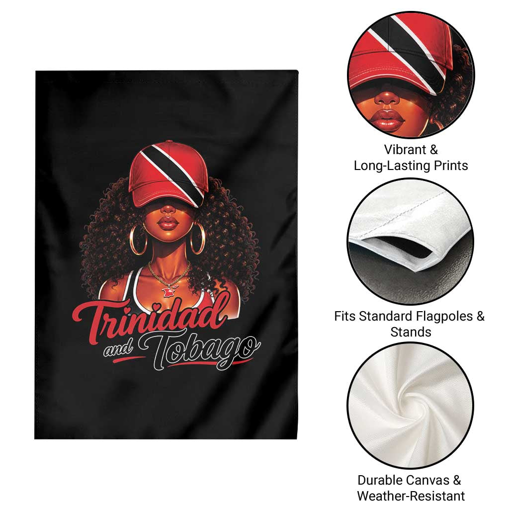 Trinidad and Tobago Afro Girl Garden Flag Trini Black Queen Caribbean Pride Heritage Gift