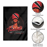 Trinidad and Tobago Afro Girl Garden Flag Trini Black Queen Caribbean Pride Heritage Gift