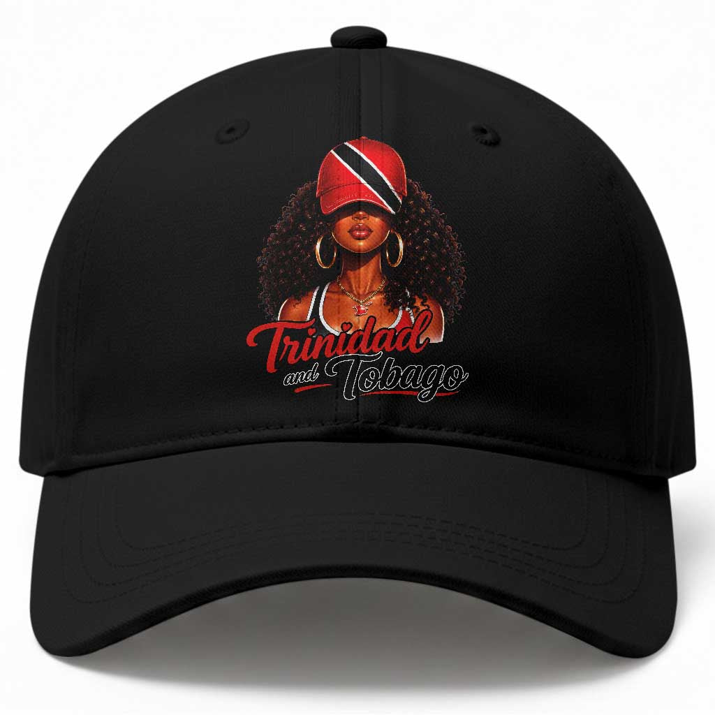Trinidad and Tobago Afro Girl Baseball Cap Trini Black Queen Caribbean Pride Heritage Gift