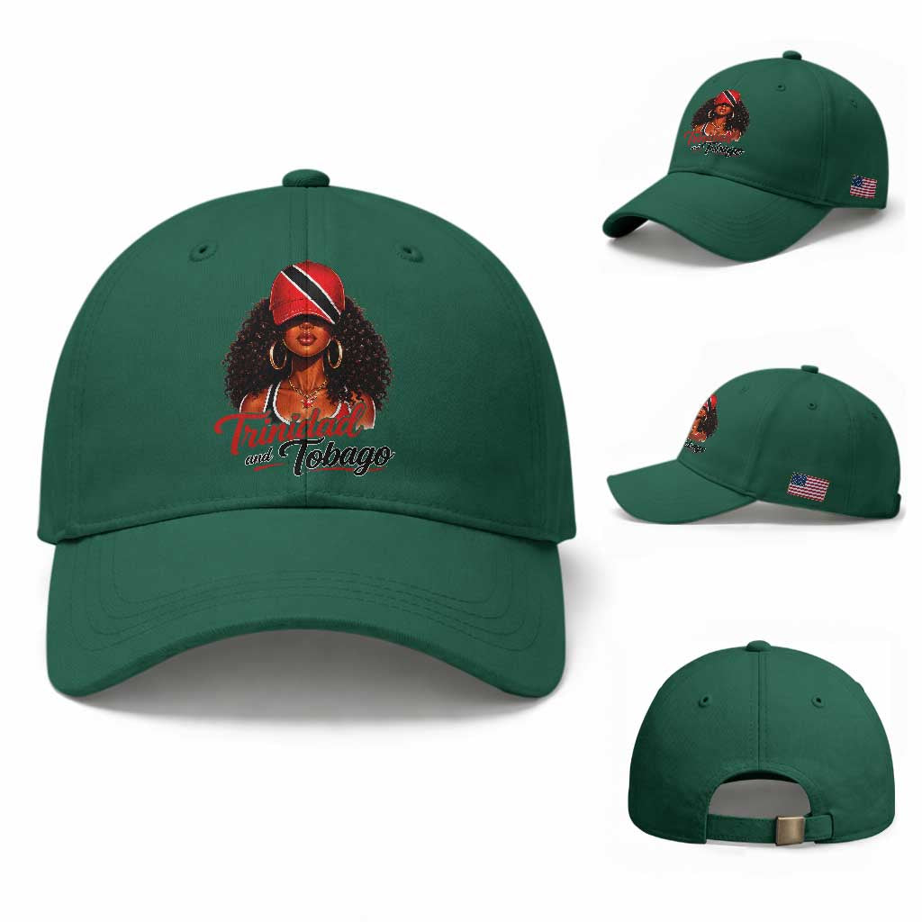 Trinidad and Tobago Afro Girl Baseball Cap Trini Black Queen Caribbean Pride Heritage Gift