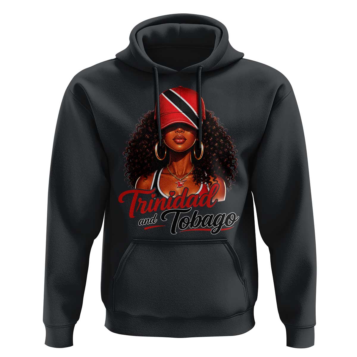 Trinidad and Tobago Afro Girl Hoodie Trini Black Queen Caribbean Pride Heritage Gift