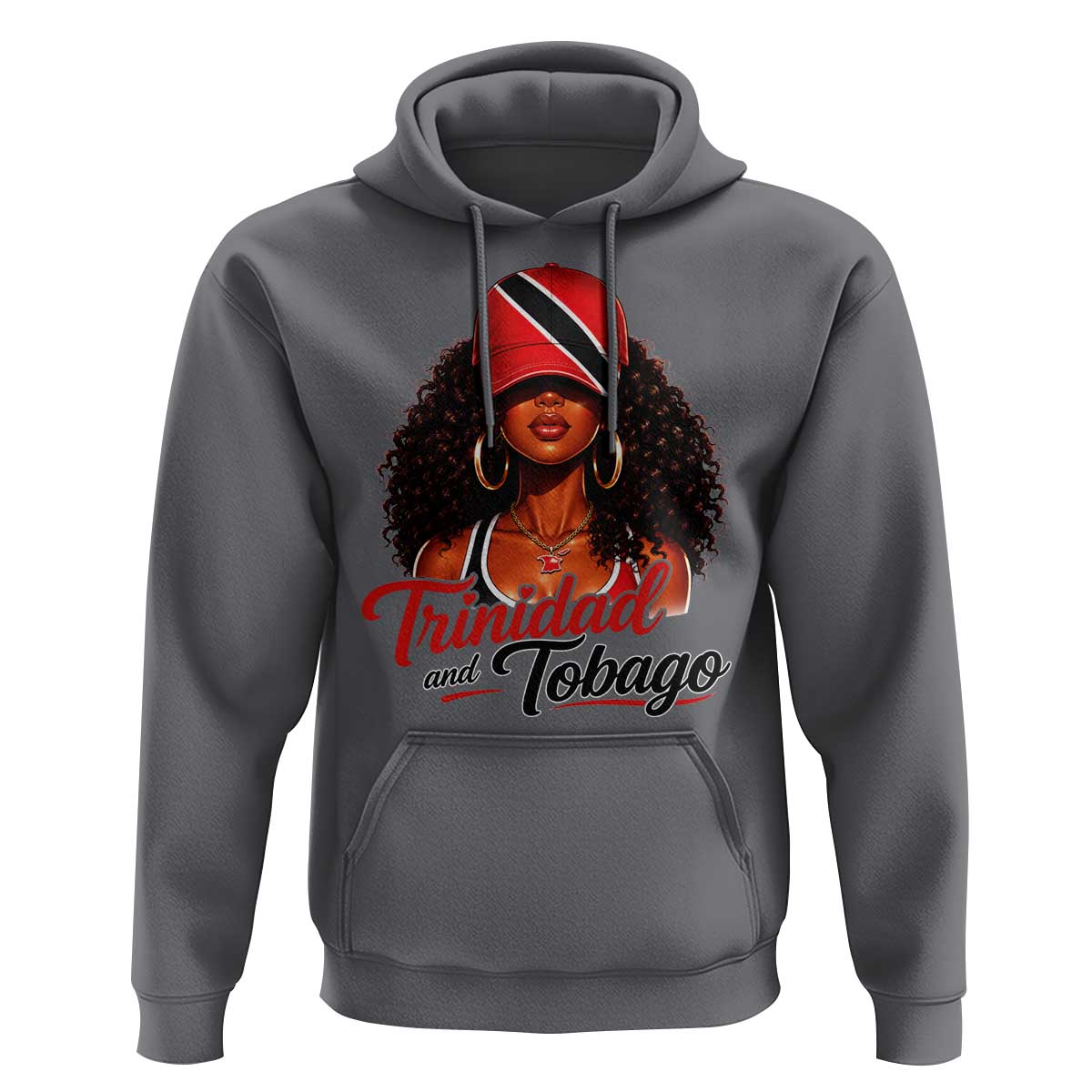 Trinidad and Tobago Afro Girl Hoodie Trini Black Queen Caribbean Pride Heritage Gift