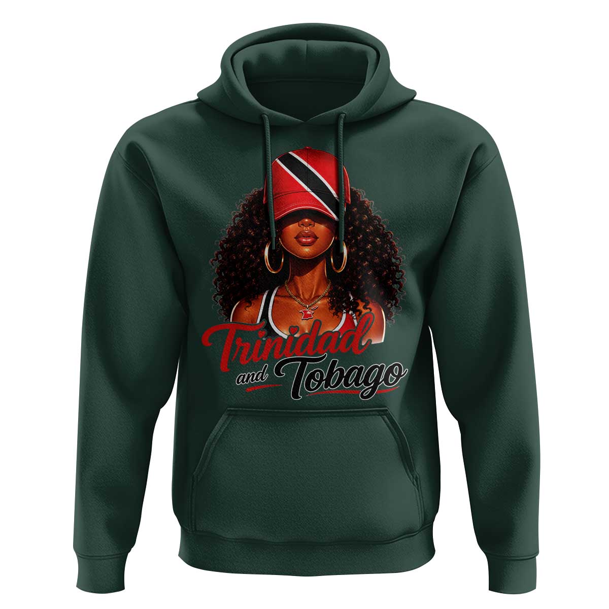 Trinidad and Tobago Afro Girl Hoodie Trini Black Queen Caribbean Pride Heritage Gift