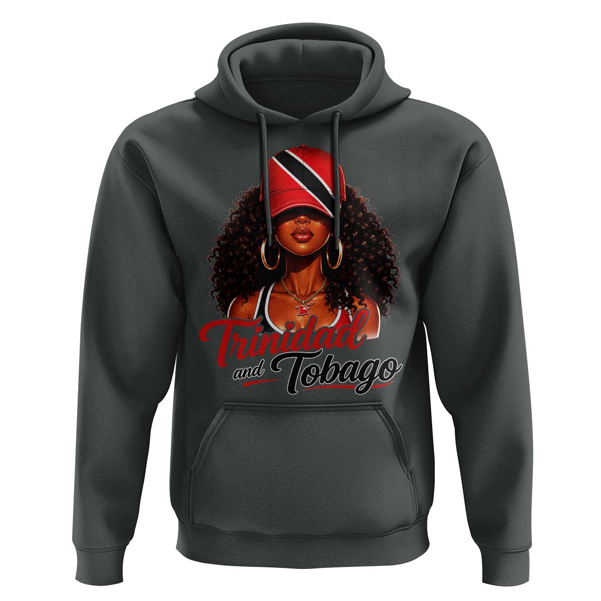 Trinidad and Tobago Afro Girl Hoodie Trini Black Queen Caribbean Pride Heritage Gift