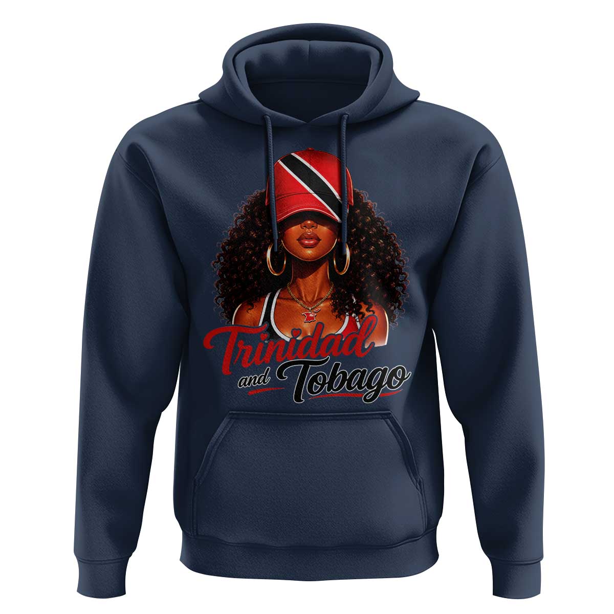 Trinidad and Tobago Afro Girl Hoodie Trini Black Queen Caribbean Pride Heritage Gift