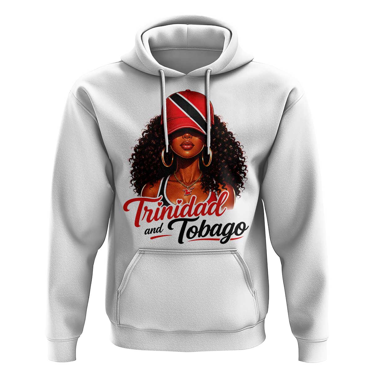 Trinidad and Tobago Afro Girl Hoodie Trini Black Queen Caribbean Pride Heritage Gift