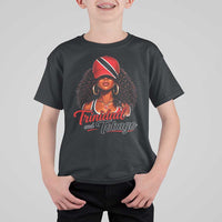 Trinidad and Tobago Afro Girl T Shirt For Kid Trini Black Queen Caribbean Pride Heritage Gift