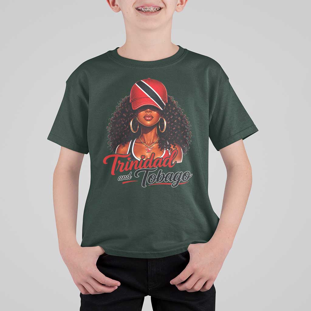 Trinidad and Tobago Afro Girl T Shirt For Kid Trini Black Queen Caribbean Pride Heritage Gift