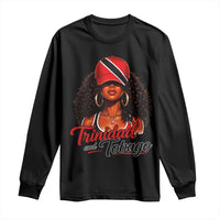 Trinidad and Tobago Afro Girl Long Sleeve Shirt Trini Black Queen Caribbean Pride Heritage Gift